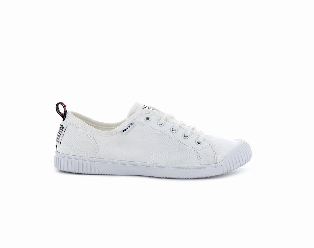 Palladium Easy Lace Canvas Damen Niedrige Sneaker Weiß ||704698-CPS||